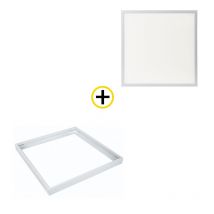 Crealys - Pack Dalle Led Recouvrable 600x600mm + Cadre Pose Saillie