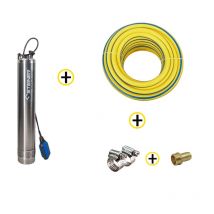 Steiner - Pack Pompe Immergée De Puit Inox 370w + Tuyau D’arrosage Ø19mm 25m + Raccord Et Collier