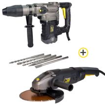 Steiner - Pack Marteau Perforateur 1600w 13 J / Sds Max + Meuleuse D'angle 230mm 2200w + Disque Diamant Segment 230mm