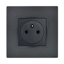 Noane - Prise Murale Affleurante 2p+t 16a Complète Anthracite