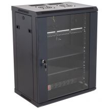 Ohmtec - Baie De Brassage 19 Pouces Avec 24 Connecteurs Rj45 + Porte En Verre Avec Serrure À Clé - - Noir