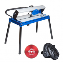 Coupe Carreaux Professionnel Électrique 800w Ø200mm Sur Pieds + 2 Disques Diamants + Genouillères Offertes Steiner - Bricolage Direct
