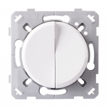 Ohmtec - Epure Interrupteur Va Et Vient + Poussoir Droite - Blanc