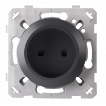 Ohmtec - Epure Prise 2 Pôles Anthracite - Gris anthracite