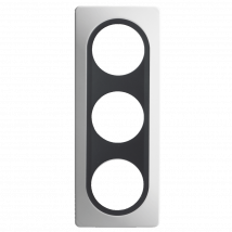 Ohmtec - Epure Plaque Triple Insert Anthracite Mat - Blanc