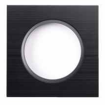 Ohmtec - Epure Plaque Simple Métal Brossé Insert Anthracite - Noir brossé