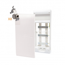 Ohmtec - Coffret De Communication 4 Rangées Avec 8 Connecteurs Rj45 Cat6 + Porte - Blanc