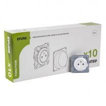 Ohmtec - Epure Lot 10 Prises Affleurantes + Cache Peinture - Blanc