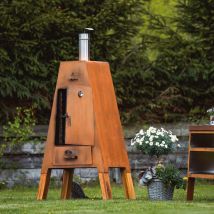 Masuria - Fumoir Smoker Corten - - list: - Matériau de la cuve : Inox - Matériau du châssis : Acier corten|Acier corten