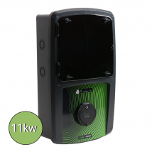 Ohmtec - Coffret De Recharge 11 Kw Avec Contrôleur De Charge Et Protection Électrique - Anthracite et vitre noir