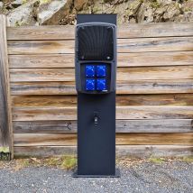 Ohmtec - Borne De Camping 4 Prises Cee 16a Avec Protection Et Robinet