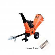 St Pierre du Champ - Pack Broyeur De Végétaux Thermique 420cc 120mm + 2 Fers