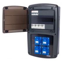 Ohmtec - Coffret Camping 4 Prises Cee 16a Avec Protection Par Disjoncteur Différentiel - - Anthracite et vitre grise