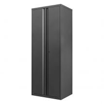 Placard De Rangement L 80 X H 209 X P 60 Cm Feroce - Acier - Noir mat aspect granuleux - Bricolage Direct