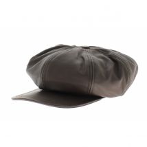 Casquette cuir Montagny marron foncé