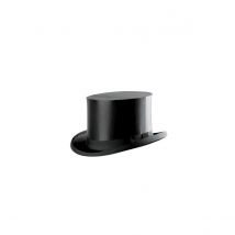 Chapeau claque - Traclet - Noir - 57 cm - Soie synthétique - Italie