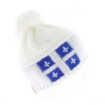 Bonnet Blanc Le Drapo Quebec - Taille unique - Acrylique - France