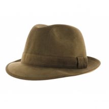 Chapeau trilby - Alcantara noisette - Crambes - Beige - 61 cm - Polyestère - France