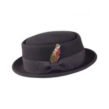 Chapeau Pork Pie walworth Noir - XXL - 62/63 cm - Feutre laine - Chine
