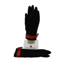 Gants Femme Laine/Cuir Noir - Vincent Pradier