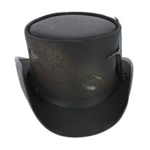 Chapeau Haut de Forme Draco Cuir Noir - Head'n Home - L - 58/59 cm - Cuir - Etats Unis d'Amérique