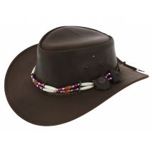 Chapeau Traveller Indiana Cuir Marron - Aussie Apparel - M - 56/57 cm - Cuir de vachette - Australie