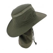 Chapeau bermudes couvrenuque olive - Traclet - Kaki - L - 58/59 cm - Polyestère - Chine