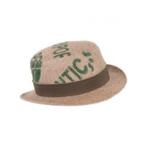 Chapeau melon bombon Toile de Jute Beige - ReHats - 55 cm - toile de jute/doublure en coton - Europe