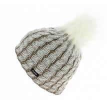 Bonnet Pompon Sabrina Bicolore Laine - Eisbär - Taille unique - laine/acrylique - Autriche