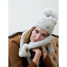 Bonnet à Pompon Ortona Beige - Pipolaki - Taille unique - Acrylique/laine vierge ,alpaga /viscose/Nylon - Italie