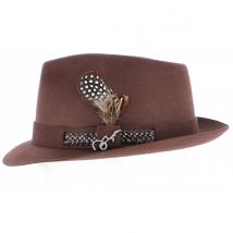 Chapeau Trilby Cortez - CARLOS SANTANA - Carlos Santanas - Marron - L - 58/59 cm - Feutre laine - Chine