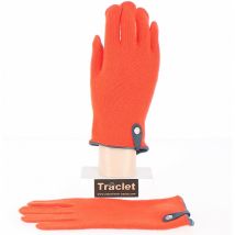 Gants Tactiles Séville Laine/Cachemire Orange/Marine Traclet - Taille unique - laine de Mérinos/Cachemire - Espagne