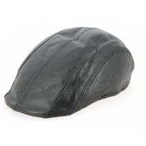 Casquette Plate Brindisi Cuir Noir Crambes