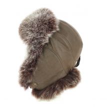 Chapka / Toque Verona Cuir/Renard Marron - Traclet - L - 58/59 cm - Cuir/Fourrure de renard - Italie