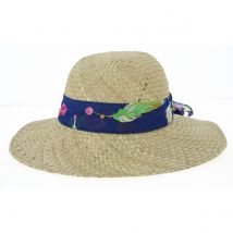 Capeline Ruban Tropical Paille Naturelle Traclet