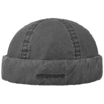 Bonnet Docker Délavé Coton Biologique Noir Stetson - L - 58/59 cm - Coton - Bulgarie