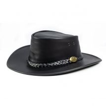 Chapeau australien Adventure Oil noir - Jacaru - XXL - 62/63 cm - Cuir - Australie