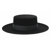 Chapeau Santiago - Cordobes/Canotier Feutre Laine noir - Traclet - 57 cm - Feutre laine - Espagne
