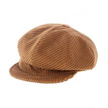 Casquette gavroche velours marron - Mayser - Marron - M - Coton - Slovaquie
