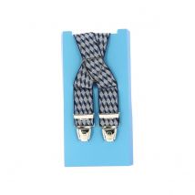 Bretelle fantaisie bleu - noir - blanche