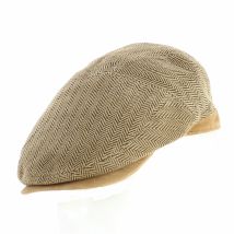 Casquette Plate Princeton Cuir Beige chevron - Aussie Apparel