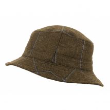 Chapeau Bob Réversible Clipper Carreaux Marron Laine - City Sport - 60 cm - Laine - Belgique