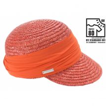 Casquette Paille Naturelle Corail - Seeberger - Taille unique - Paille - Chine