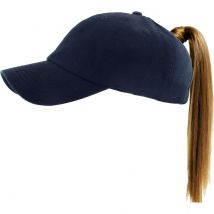 Casquette Baseball Femme Ponytail Marine - Traclet - Taille unique - Coton - Vietnam
