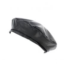 Béret Nappa Cuir Noir - Traclet - M - 56/57 cm - Cuir - Italie