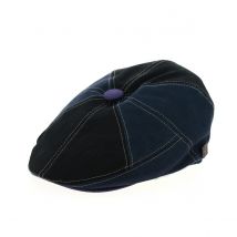Casquette 8 côtes noir/marine/violine lin