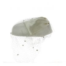 Chapeau de Cérémonie Somptuosa EDY Velours Blanc