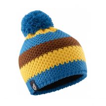 Bonnet Rayé bleu canard/jaune doré/marron - Le Drapo - Bleu - Taille unique - Acrylique - France