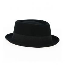 Chapeau Porkpie Feutre Laine Noir Traclet