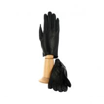 Gants femme en cuir/en soie noir - Traclet - Taille 6 1/2 - Soie - Italie